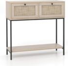 OTC21b-Petite Console, Natural w/rattan