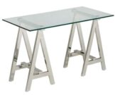 DT01-1 -Desk, Chrome trestle legs