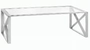 OT260- Glass & Chrome,  X side legs