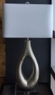L070-Hammered Metal Teardrop, White shade