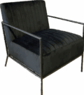 LC123-Black Velvet Channelled, Lounge