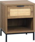 BS08bc-Natural, Wicker Drawer, Black Frame