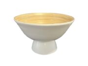 Bowl, White Bamboo Pedestal-Acc3009