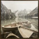 A109cc-Canoes on the water, framed