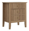 BS124-Blonde, 3 drawer, Fluted