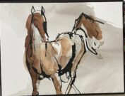 A121-Abstract Horse, Black Outline