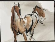 A121-Abstract Horse, Black Outline