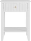 BS126-White, Fluted Drawer w/shelf