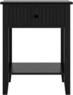 BS126-b-Black, Fluted Drawer w/shelf
